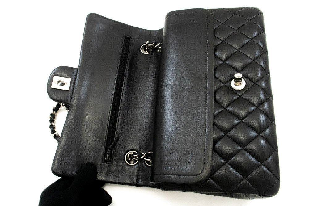 Chanel Classic Bowler Quilted Caviar Black Leather Handbag (Pre-Owned)