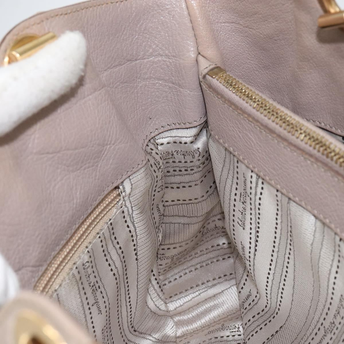 Salvatore Ferragamo Gancini Leather Pink Leather Handbag (Pre-Owned)