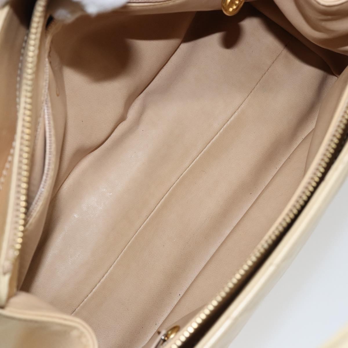 Chanel V Stitch Leather Beige Leather Handbag (Pre-Owned)