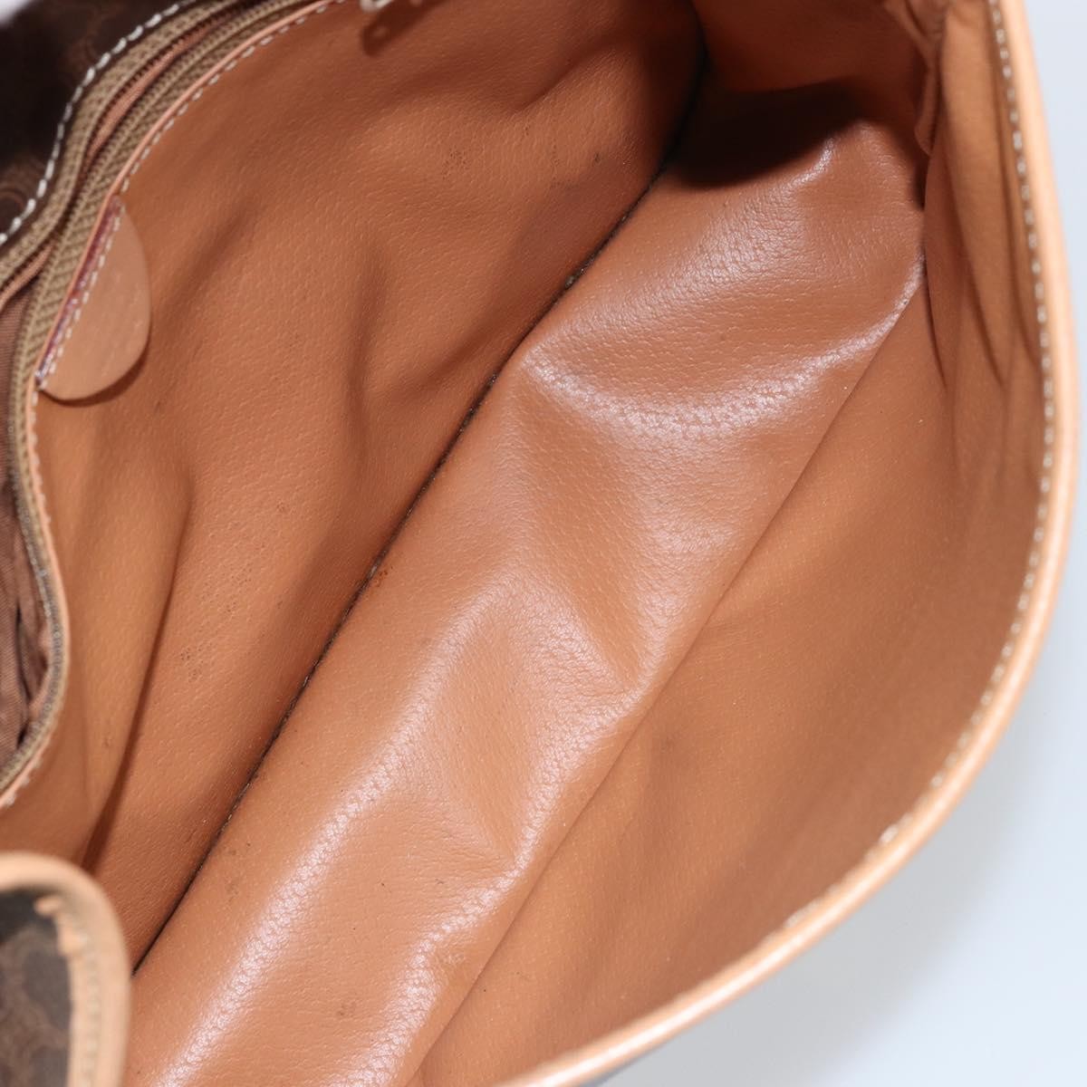 Celine Vintage Macadam Canvas And Leather Brown Canvas Shoulder Bag Bag (Pre-Owned)