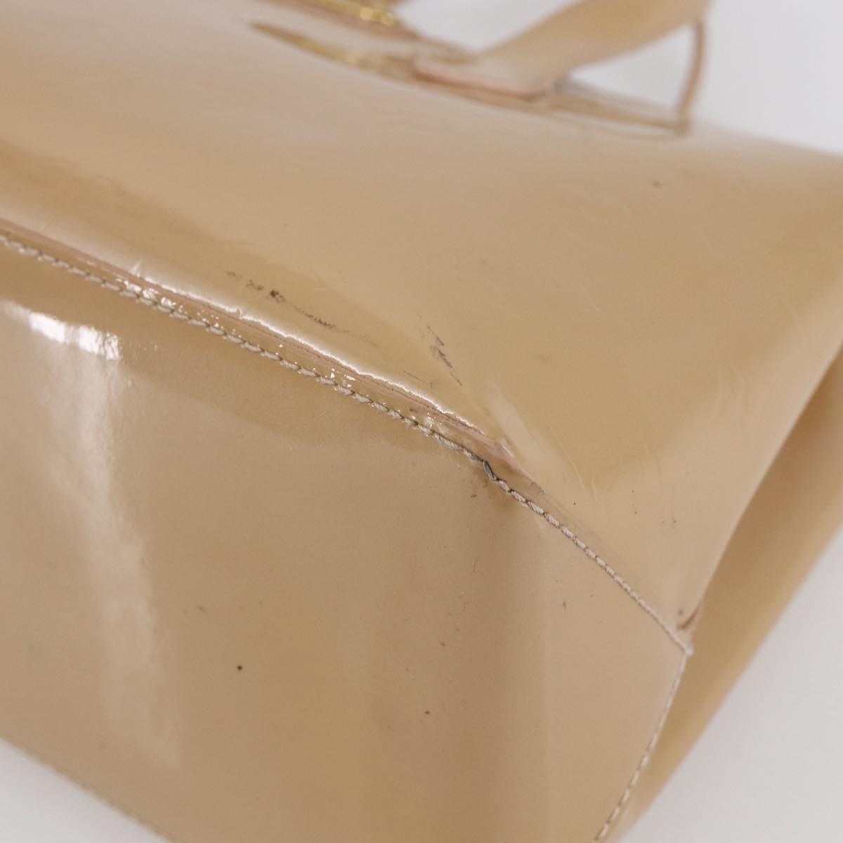 Louis Vuitton Wilshire Monogram Vernis Beige Patent_Leather Handbag (Pre-Owned)