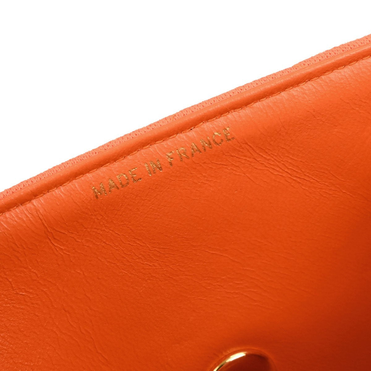 Chanel Shopping Quilted Knit Pluto Glitter Orange Cloth Handbag (Pre-Owned)