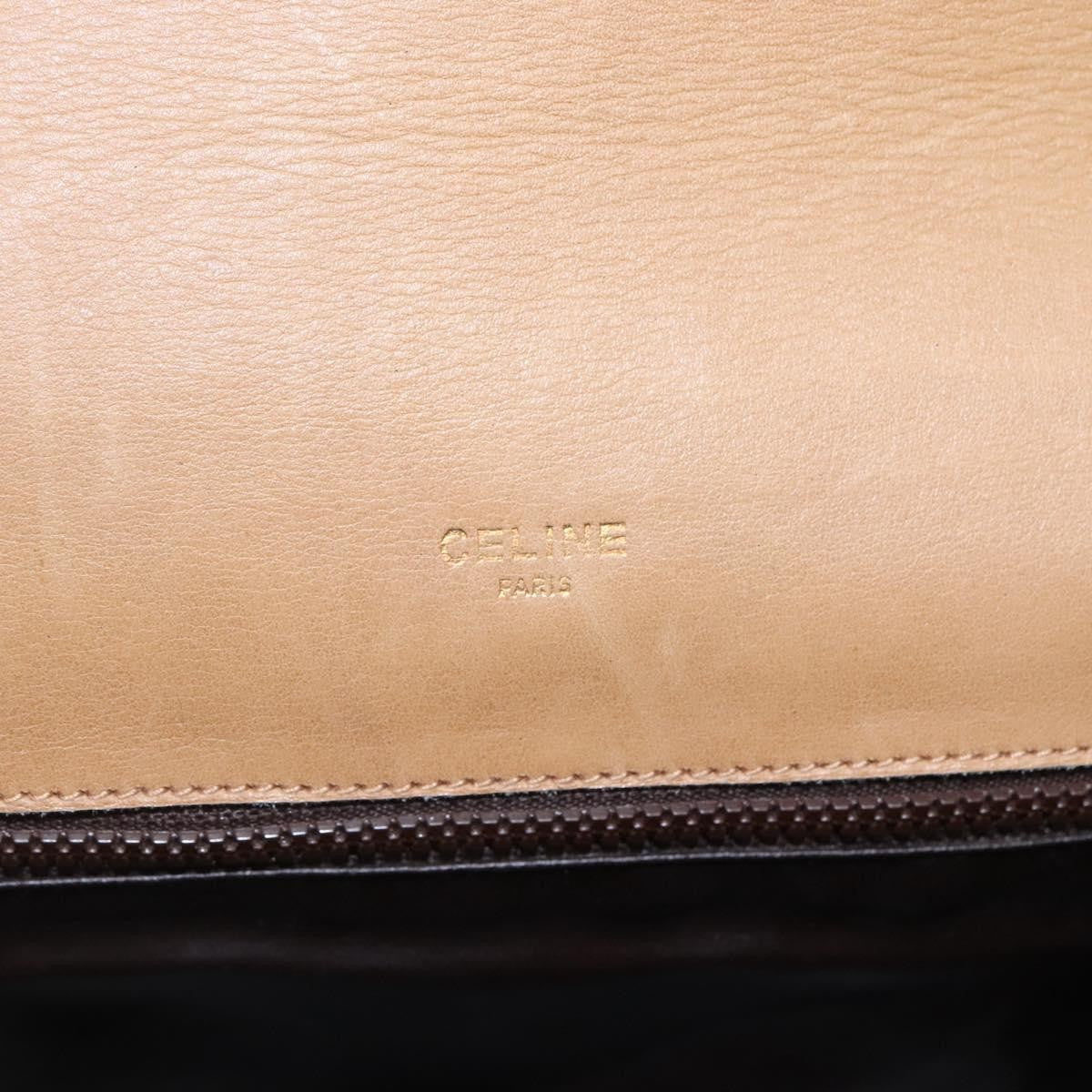 Celine Vintage Macadam Canvas And Leather Beige Canvas Shoulder Bag Bag (Pre-Owned)