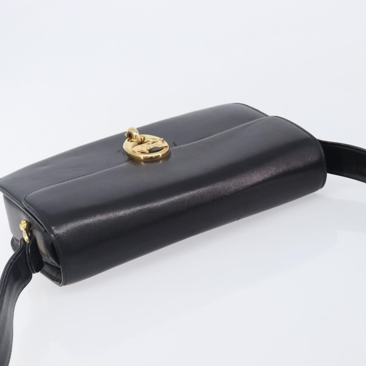 Celine Horse Carriage Leather Black Leather Shoulder Bag Bag (Pre-Owned)