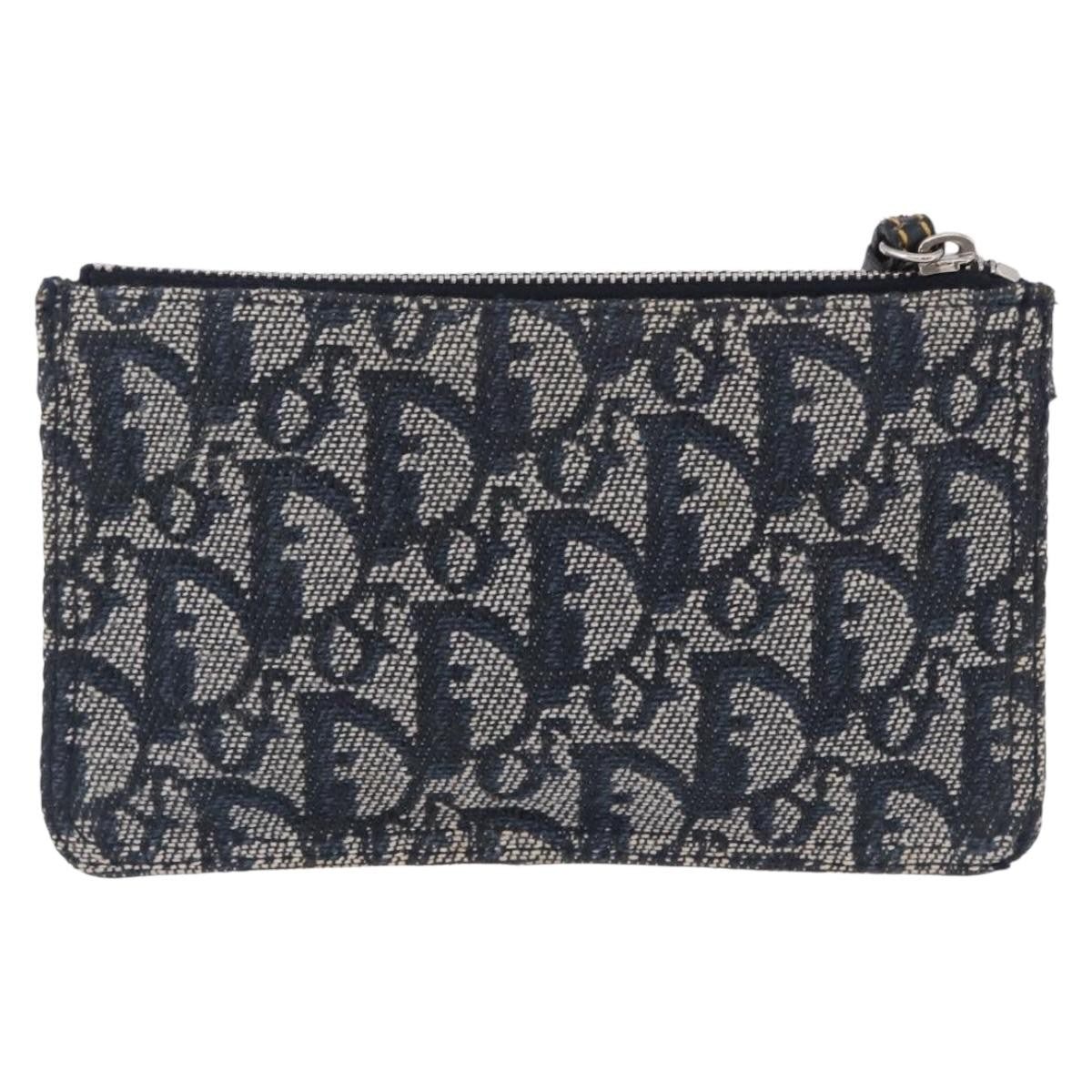 Christian Dior A5 Pouch Oblique Canvas Navy Canvas Clutche & Pouche Bag (Pre-Owned)