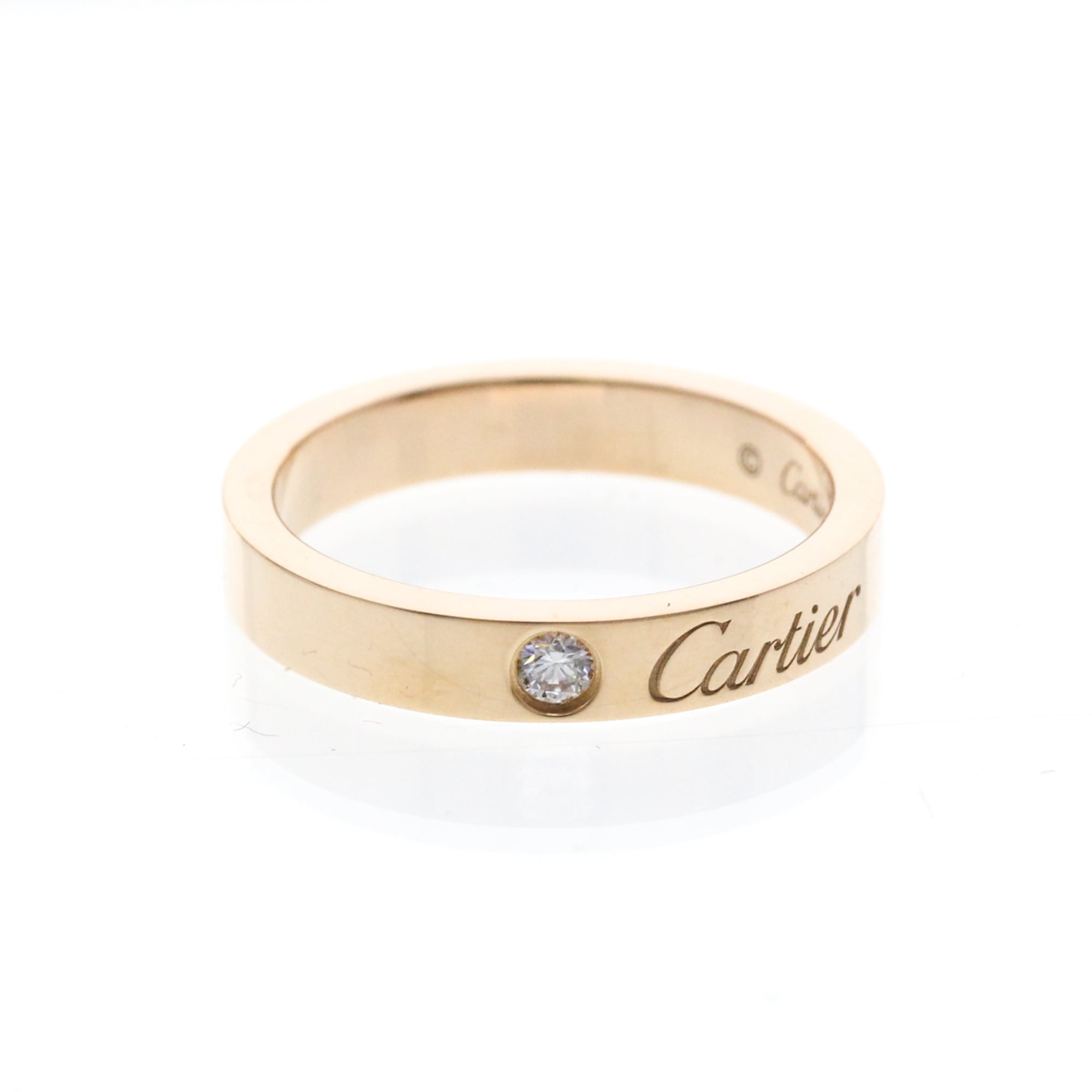 Cartier C De Cartier 18K Pink Gold And Diamond Gold Pink_Gold Ring Jewelry (Pre-Owned)