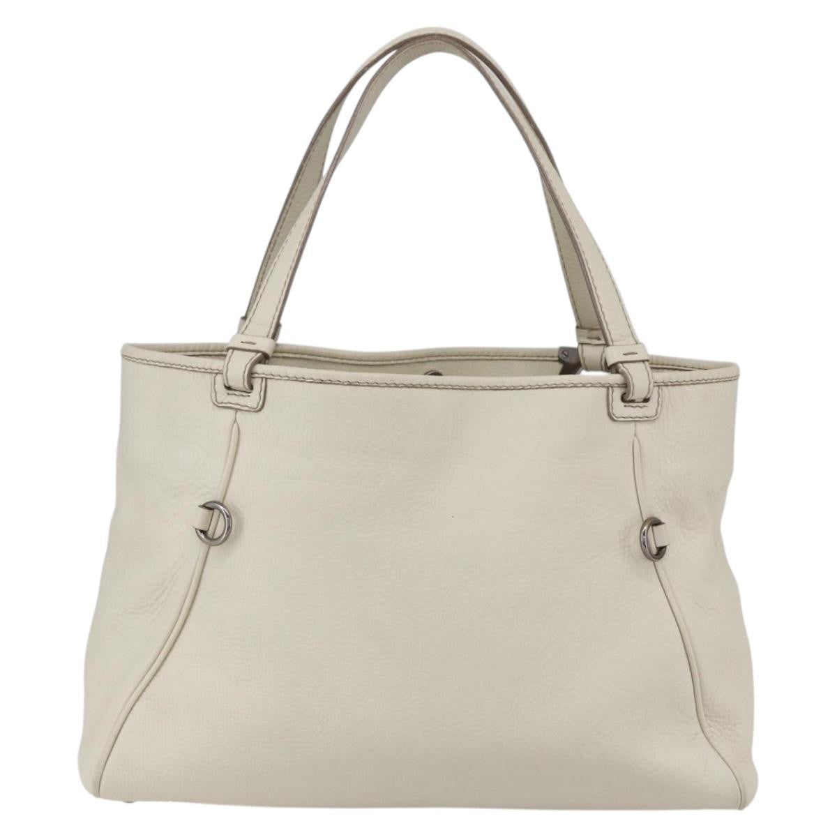 Salvatore Ferragamo Vintage Leather White Leather Tote Bag Bag (Pre-Owned)
