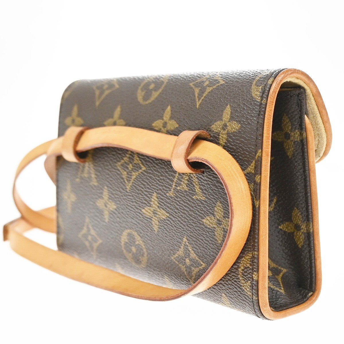 Louis Vuitton Florentine Waist Monogram Canvas Brown Leather Clutche & Pouche Bag (Pre-Owned)