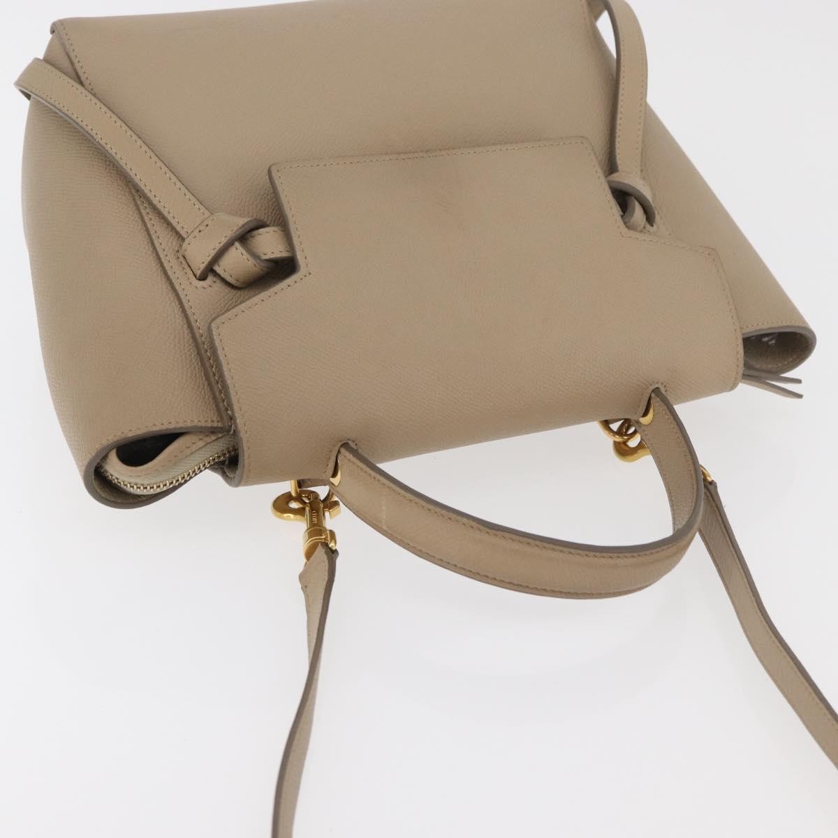 Celine Belt Calfskin Beige Leather Handbag (Pre-Owned)