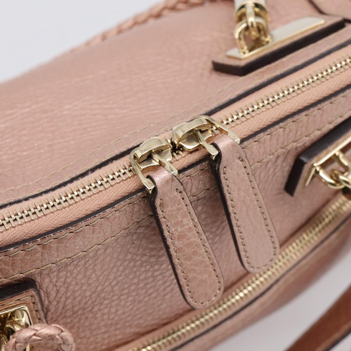 Gucci Bella Convertible Top Handle Leather Pink Leather Handbag (Pre-Owned)