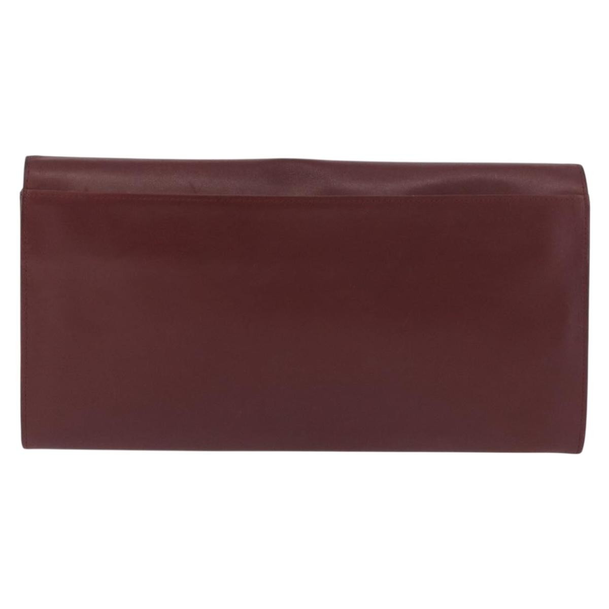 Cartier Must De Cartier Leather Burgundy Leather Clutche & Pouche Bag (Pre-Owned)