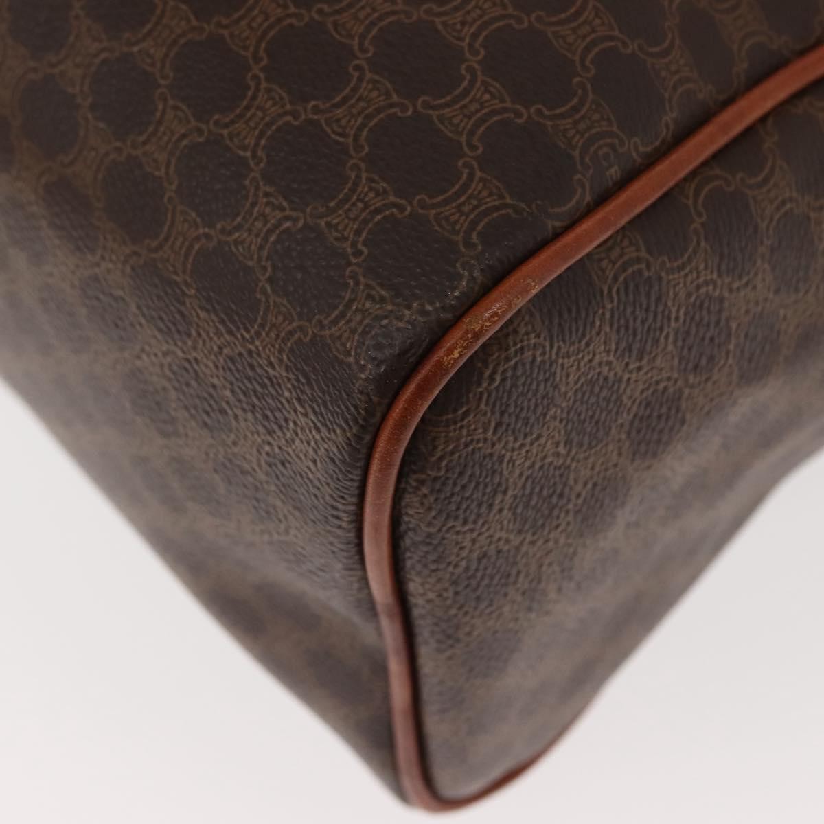 Celine Vintage Macadam Canvas And Leather Brown Canvas Handbag (Pre-Owned)