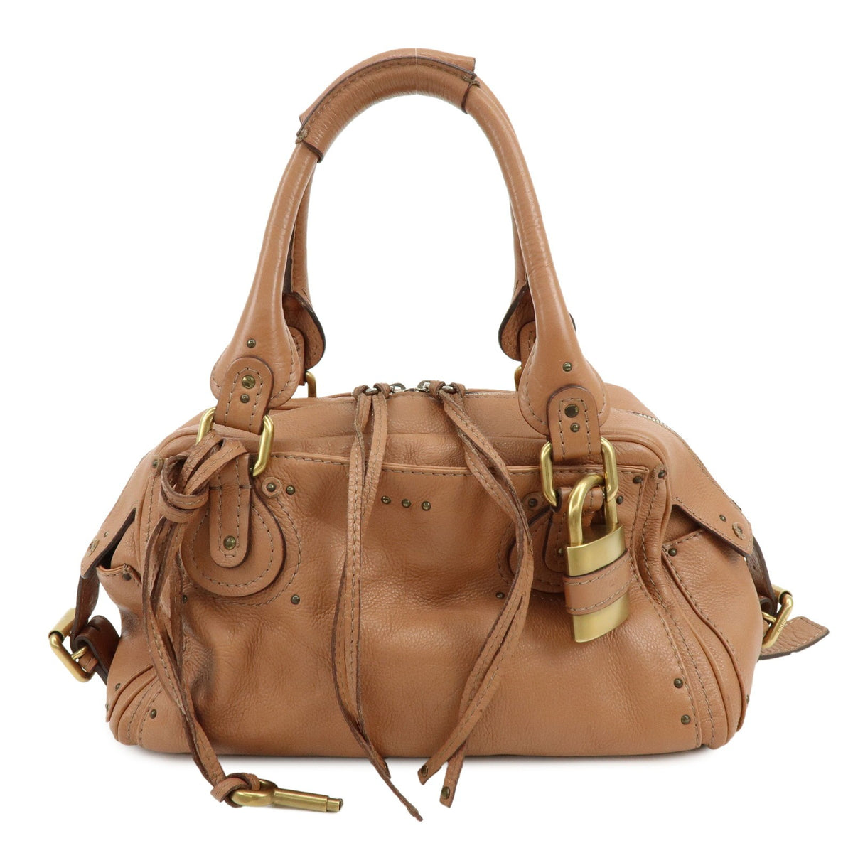 Chloe Paddington Leather Brown Leather Tote Bag Bag (Pre-Owned)