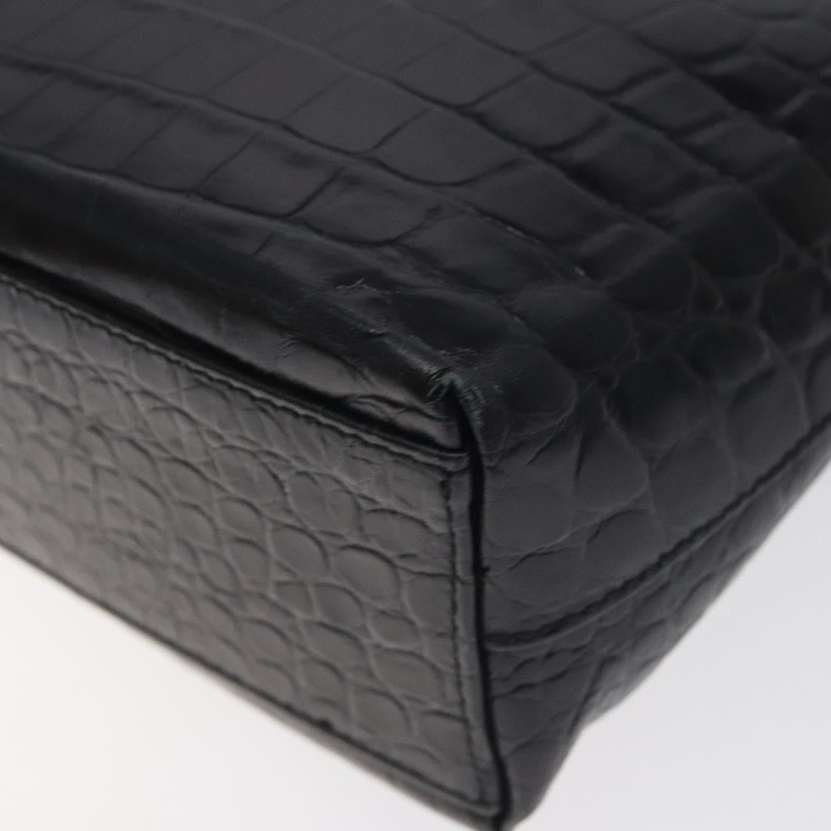 Salvatore Ferragamo Vara Leather Black Leather Shoulder Bag Bag (Pre-Owned)