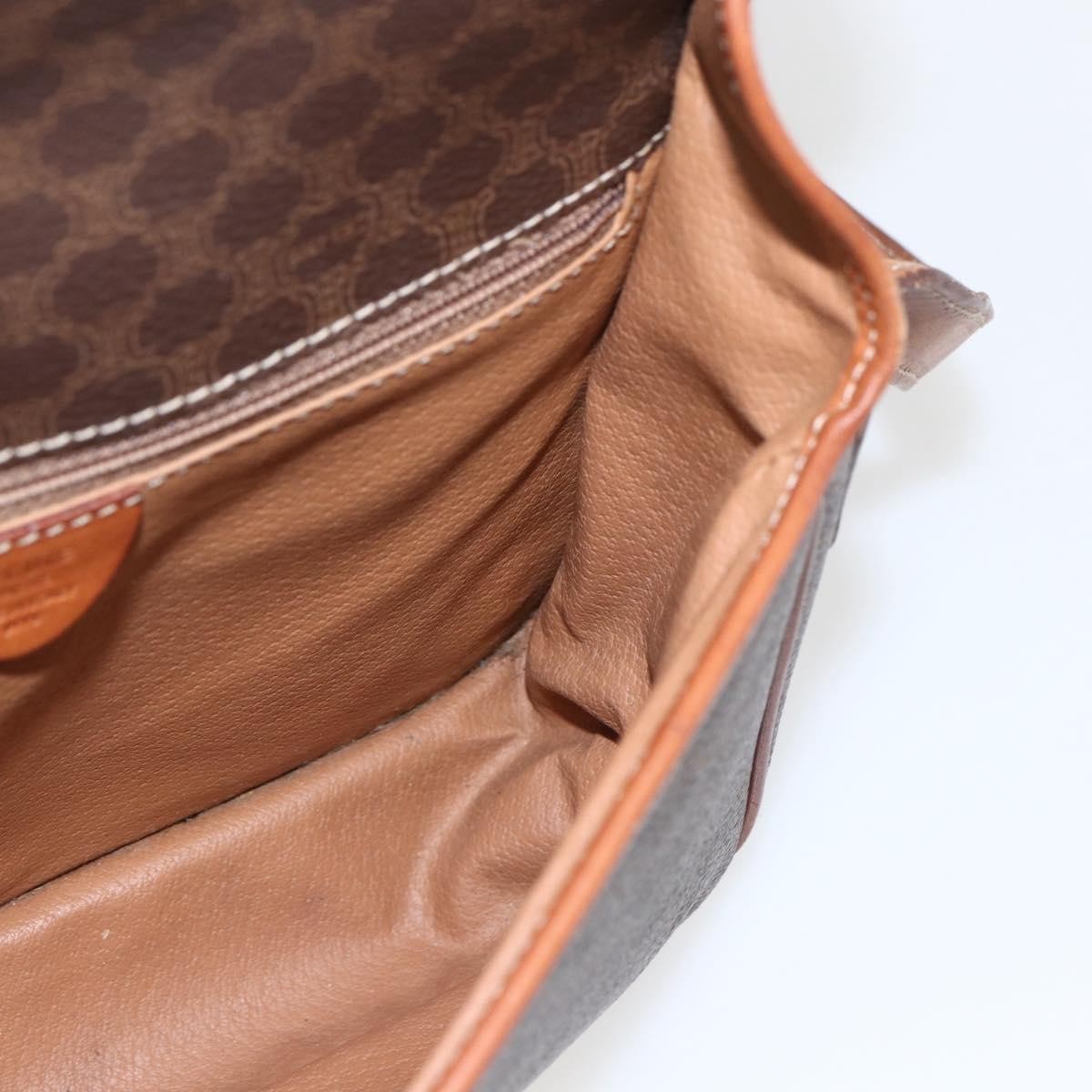 Celine Macadam Shoulder Pvc Leather Brown Pvc Shoulder Bag Bag (Pre-Owned)