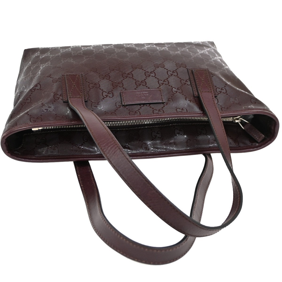 Gucci Plus Tote Gg Imprime Burgundy Pvc Shoulder Bag Bag (Pre-Owned)