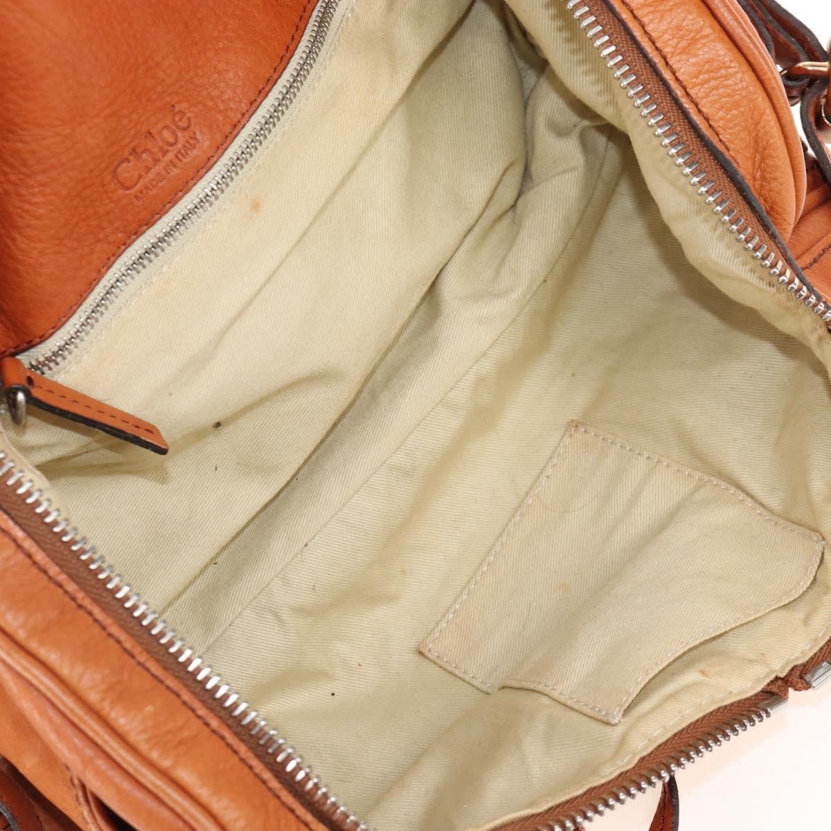 Chloe Paddington Lock Leather Orange Leather Handbag (Pre-Owned)