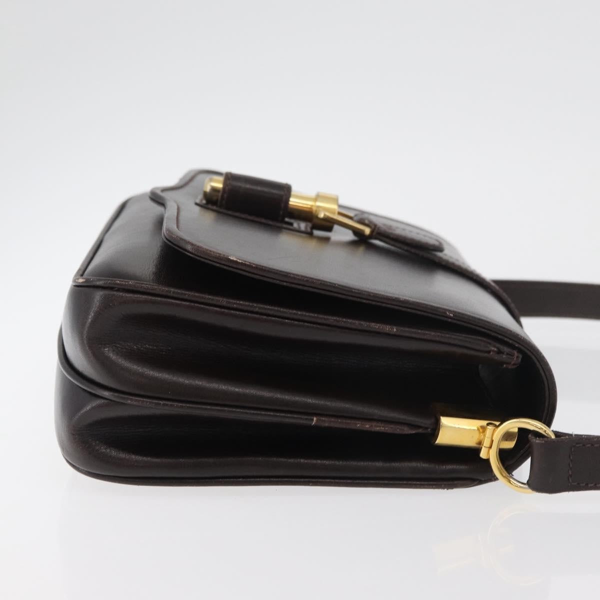 Gucci Vintage Leather Brown Leather Shoulder Bag Bag (Pre-Owned)