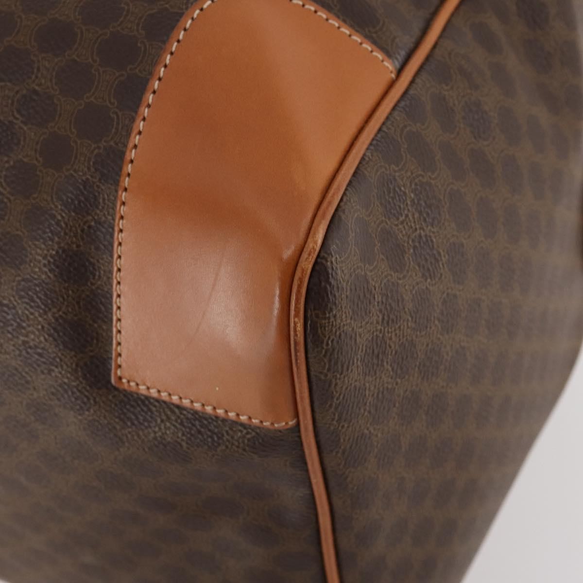 Celine Vintage Duffle Canvas And Leather Brown Canvas Travel Bag Bag (Pre-Owned)