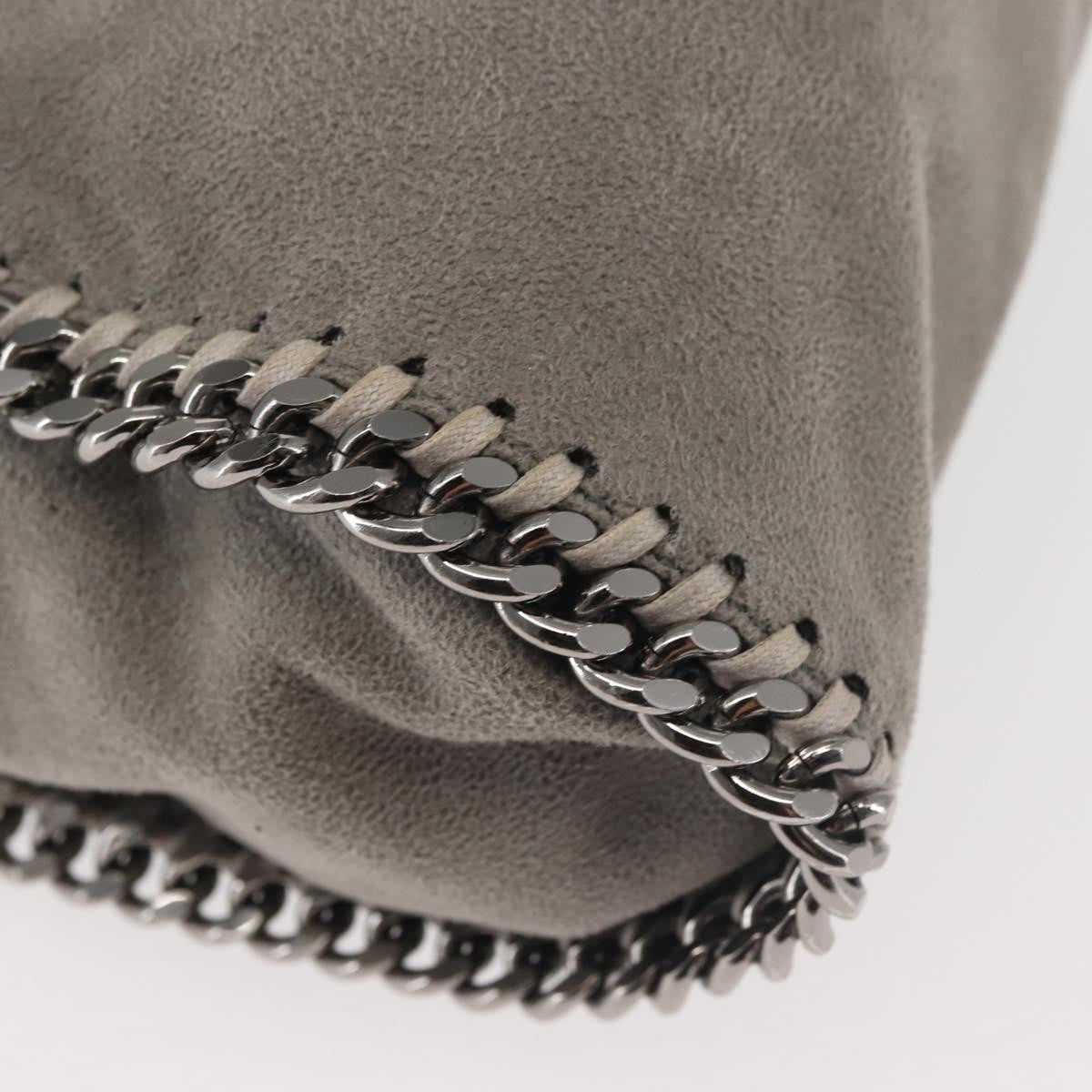 Stella Mccartney Falabella Fold Over Faux Suede Gray Synthetic Shoulder Bag Bag (Pre-Owned)