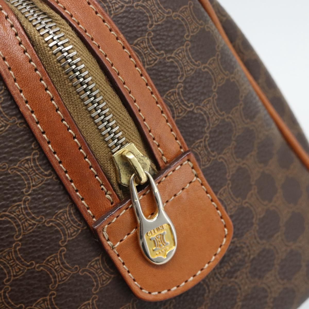 Celine Boston Macadam Canvas Brown Pvc Travel Bag Bag (Pre-Owned)