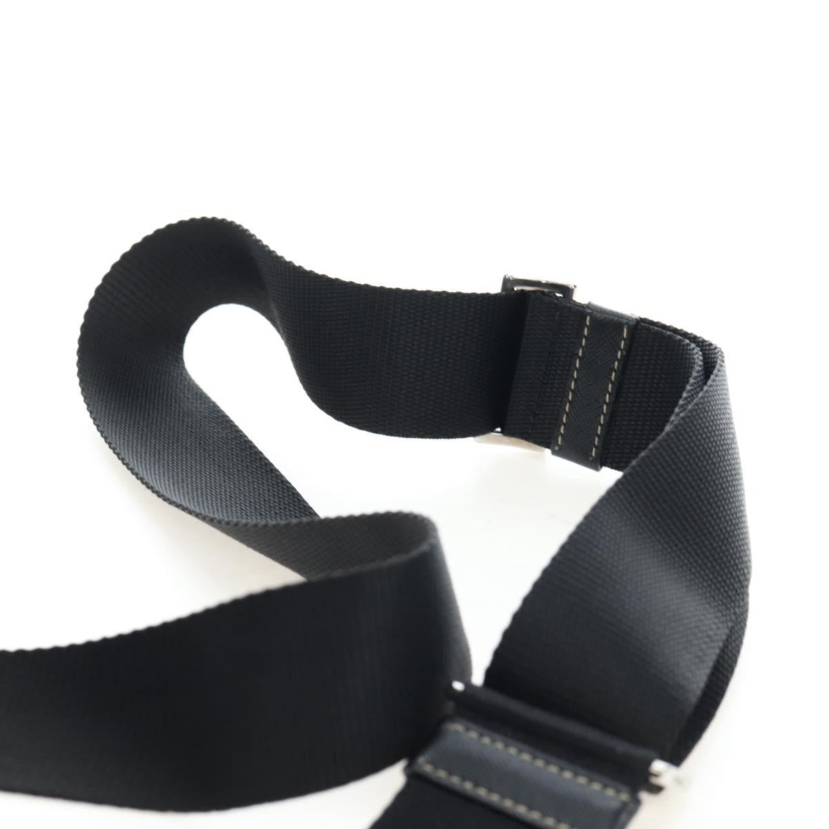 Prada Double Pocket Buckle Flap Tessuto And Leather Black Nylon Handbag (Pre-Owned)