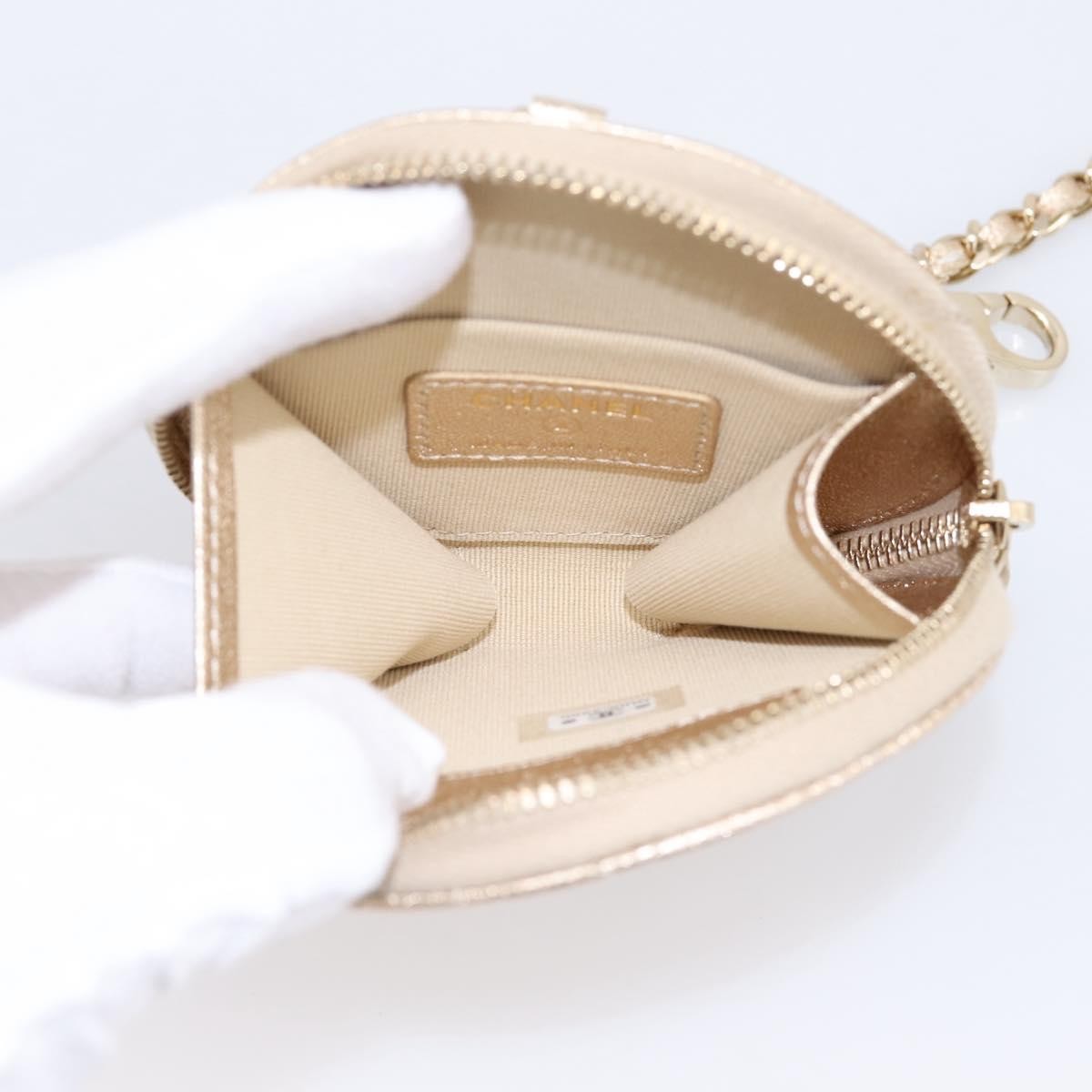 Chanel Pearl Crown Cc Multi Pouches Wristlet Quilted Lambskin Gold Leather Clutche & Pouche Bag (Pre-Owned)