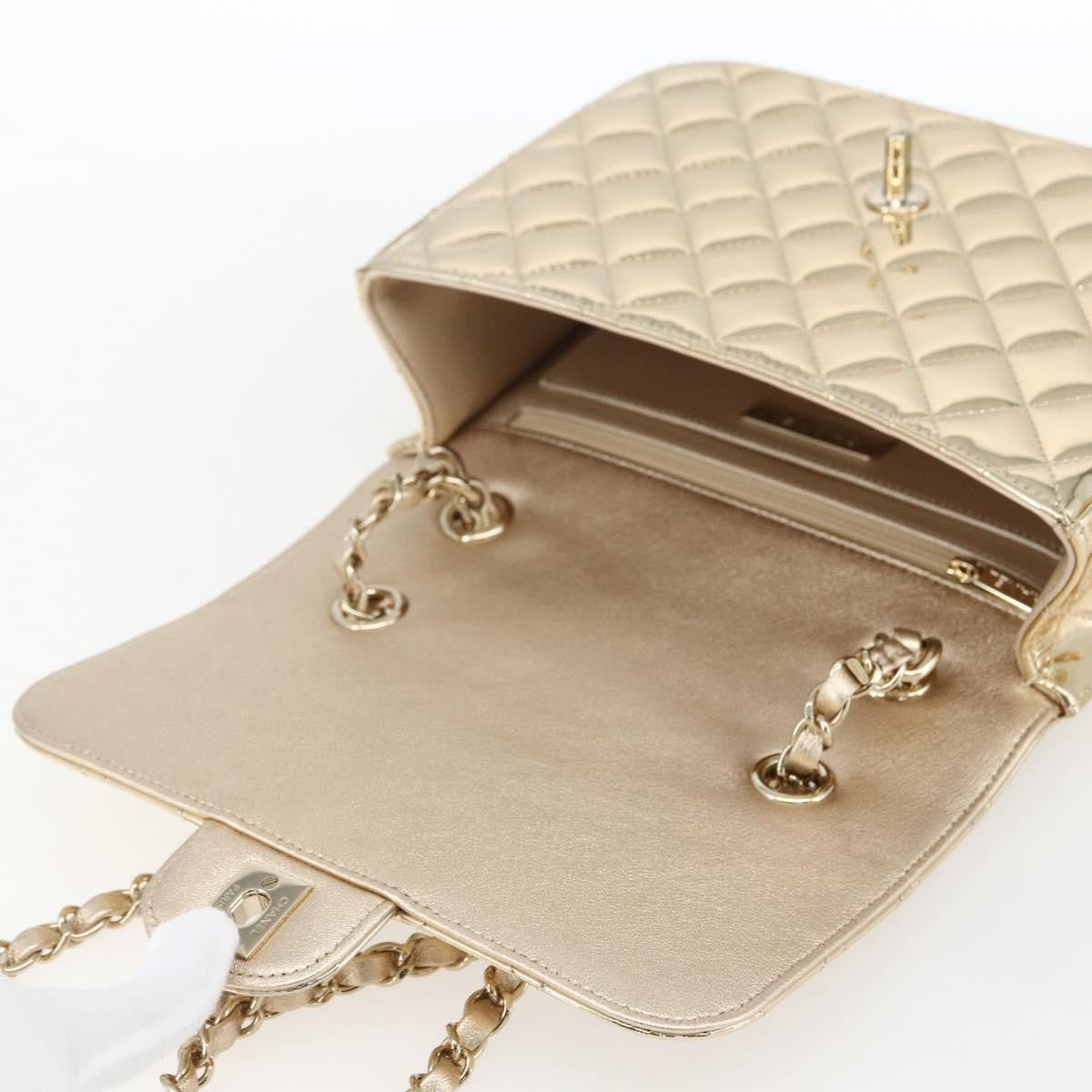 Chanel Hollywood Boulevard Backpack With Star Coin Purse Quilted Metallic Leather Gold Patent_Leather Backpack Bag (Pre-Owned)