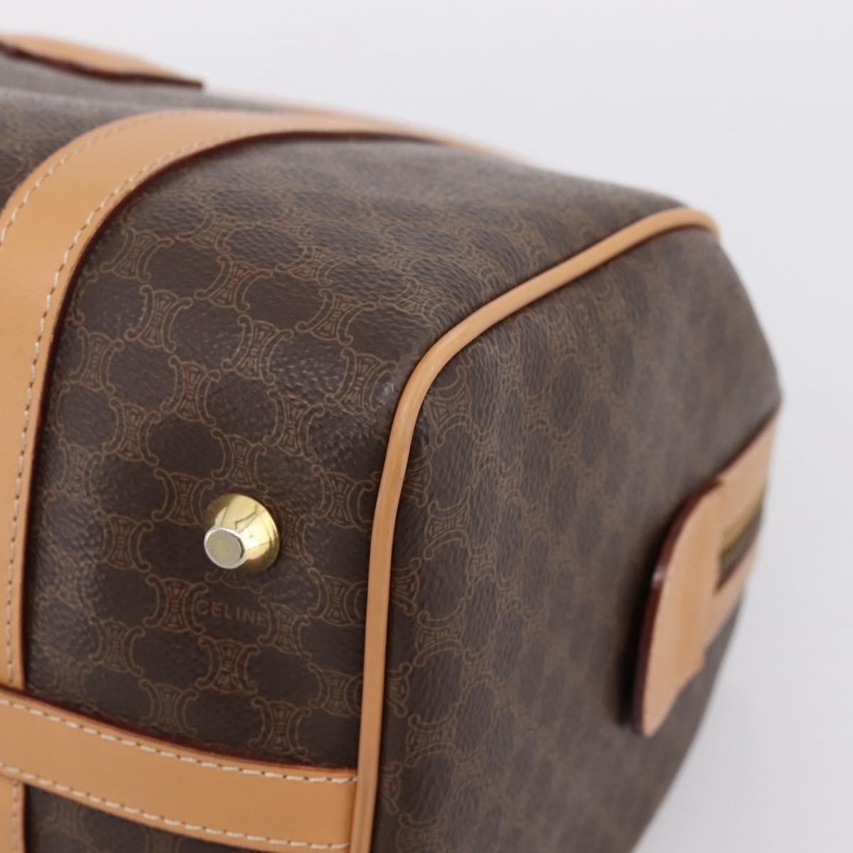 Celine Boston Triomphe Xl Coated Canvas Brown Pvc Handbag (Pre-Owned)