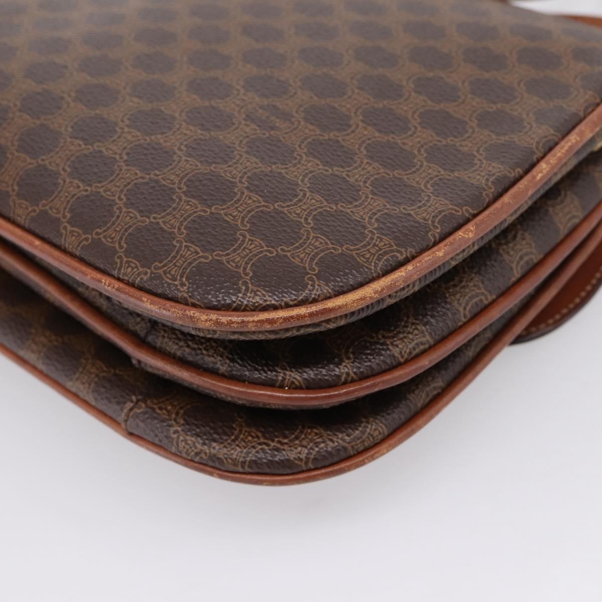 Celine Vintage Macadam Canvas And Leather Brown Pvc Shoulder Bag Bag (Pre-Owned)