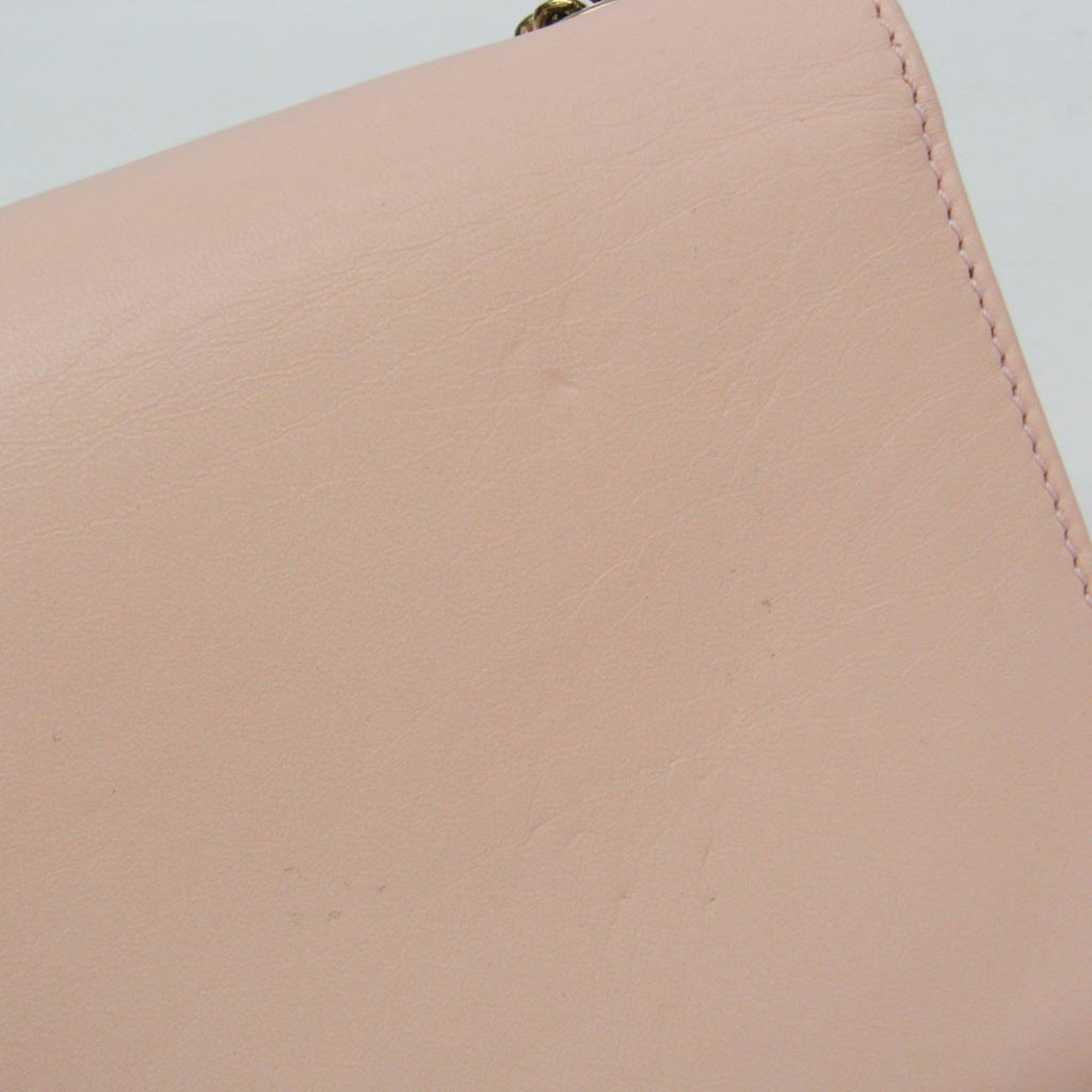 Chloe Bow Detail Wallet On Chain Leather Pink Leather Clutche & Pouche Bag (Pre-Owned)