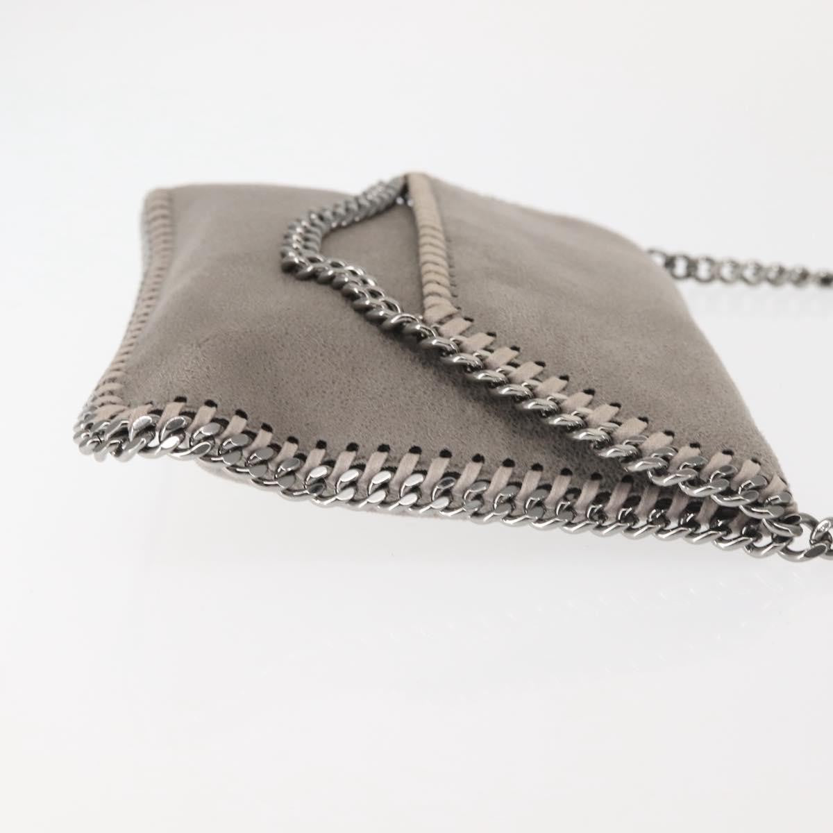 Stella Mccartney Falabella Fold Over Flap Shaggy Deer Gray Suede Bag (Pre-Owned)