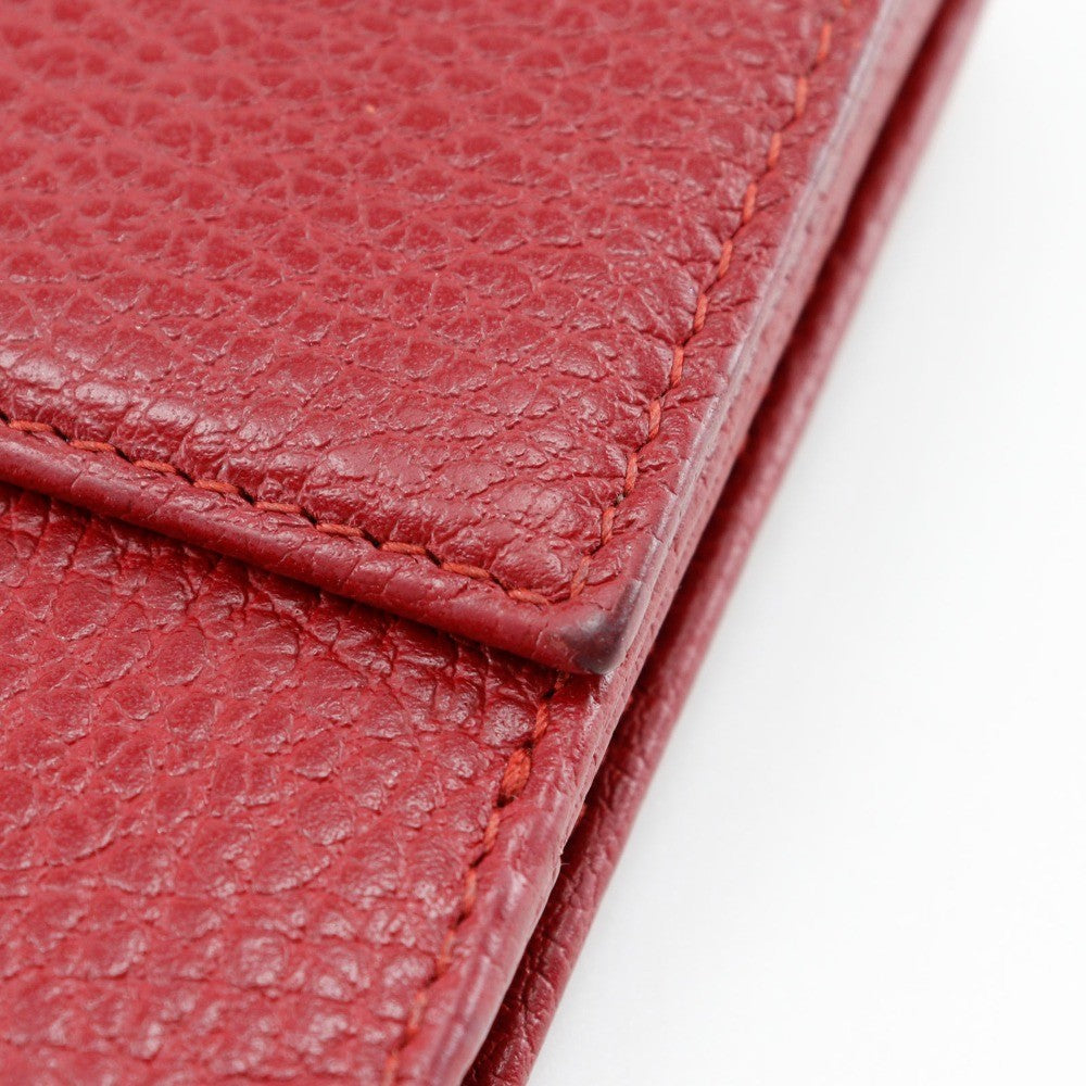 Gucci Gg Marmont Bifold Leather Red Leather Wallets Accessory (Pre-Owned)