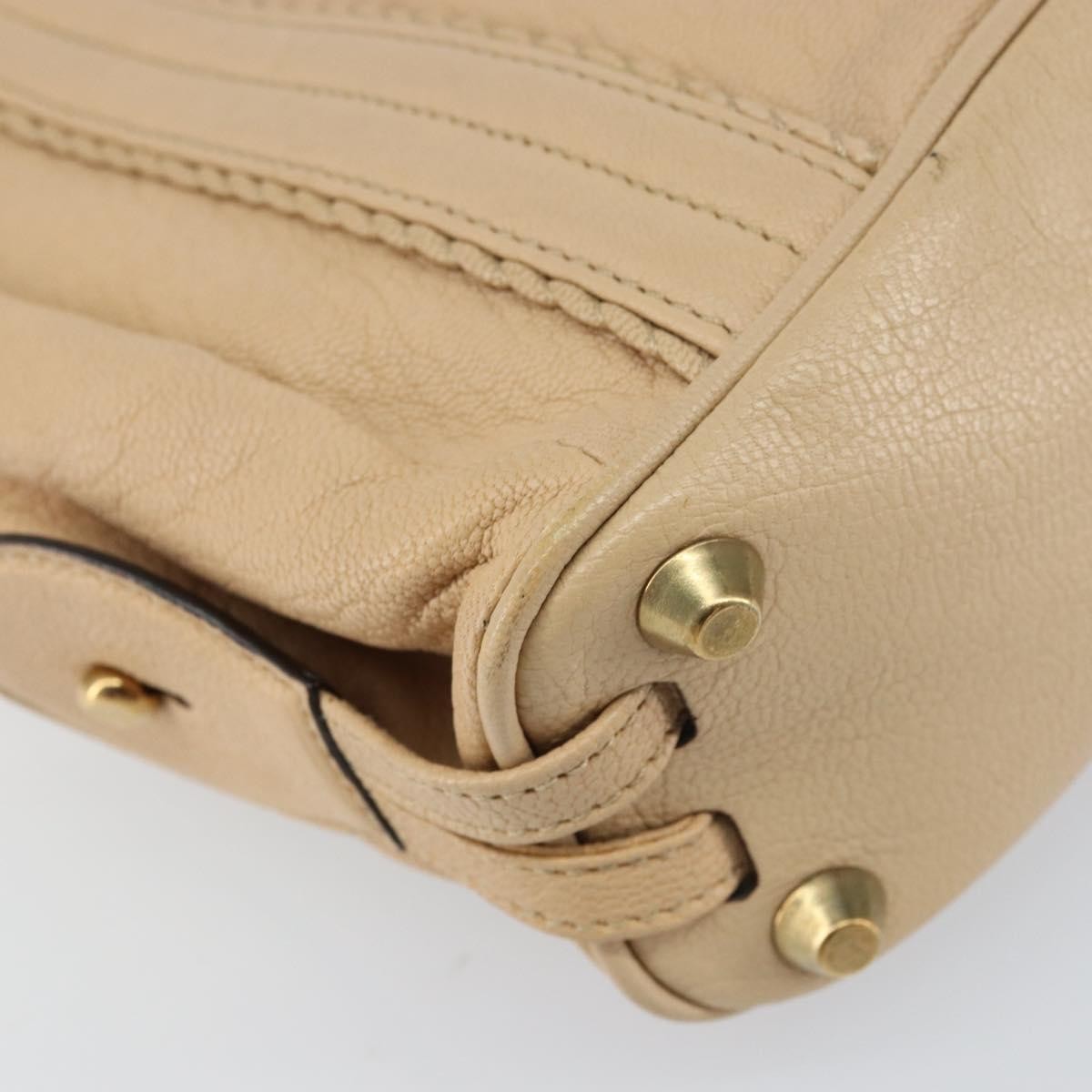 Chloe Vintage Leather Beige Leather Tote Bag Bag (Pre-Owned)