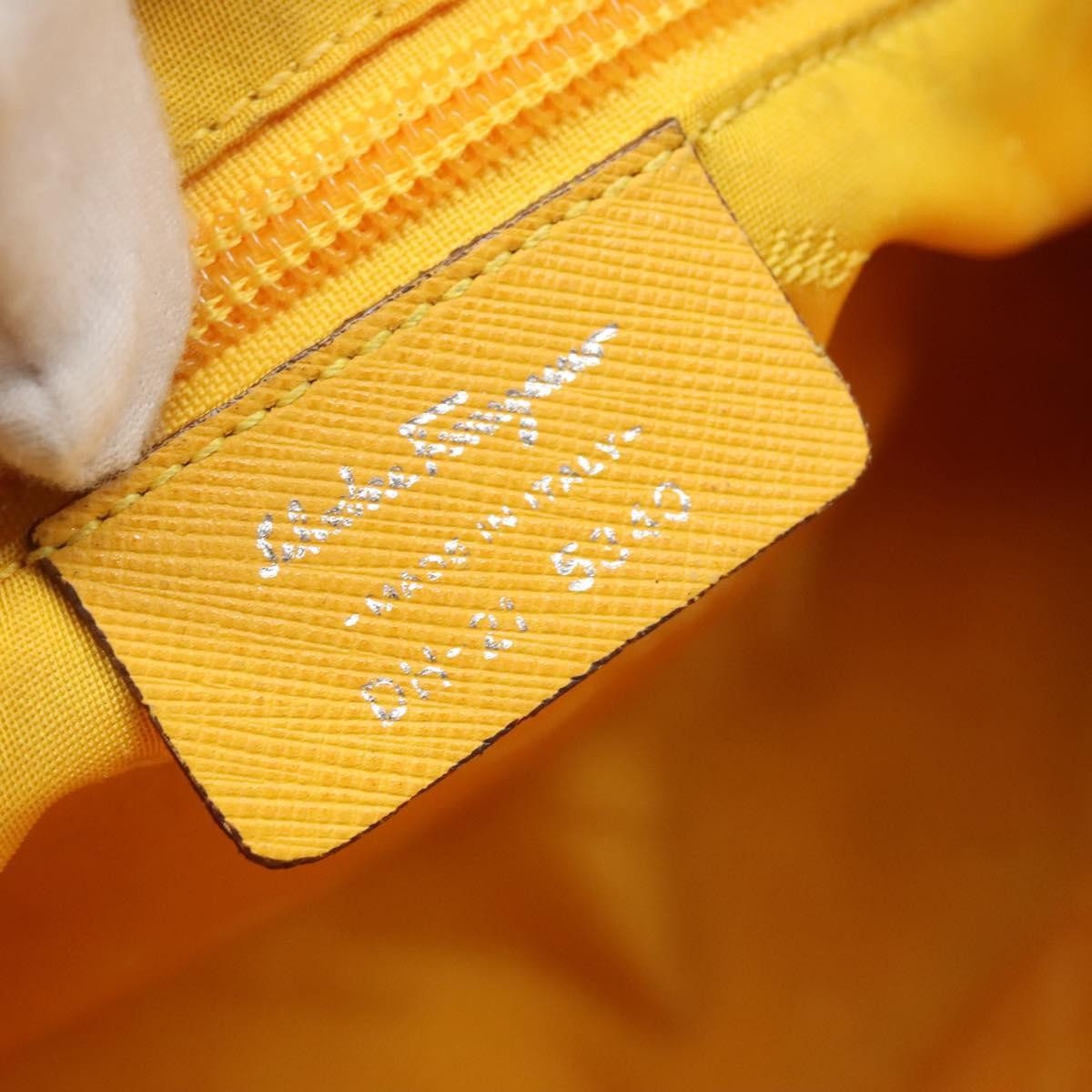 Salvatore Ferragamo Gancini Canvas And Leather Yellow Canvas Handbag (Pre-Owned)
