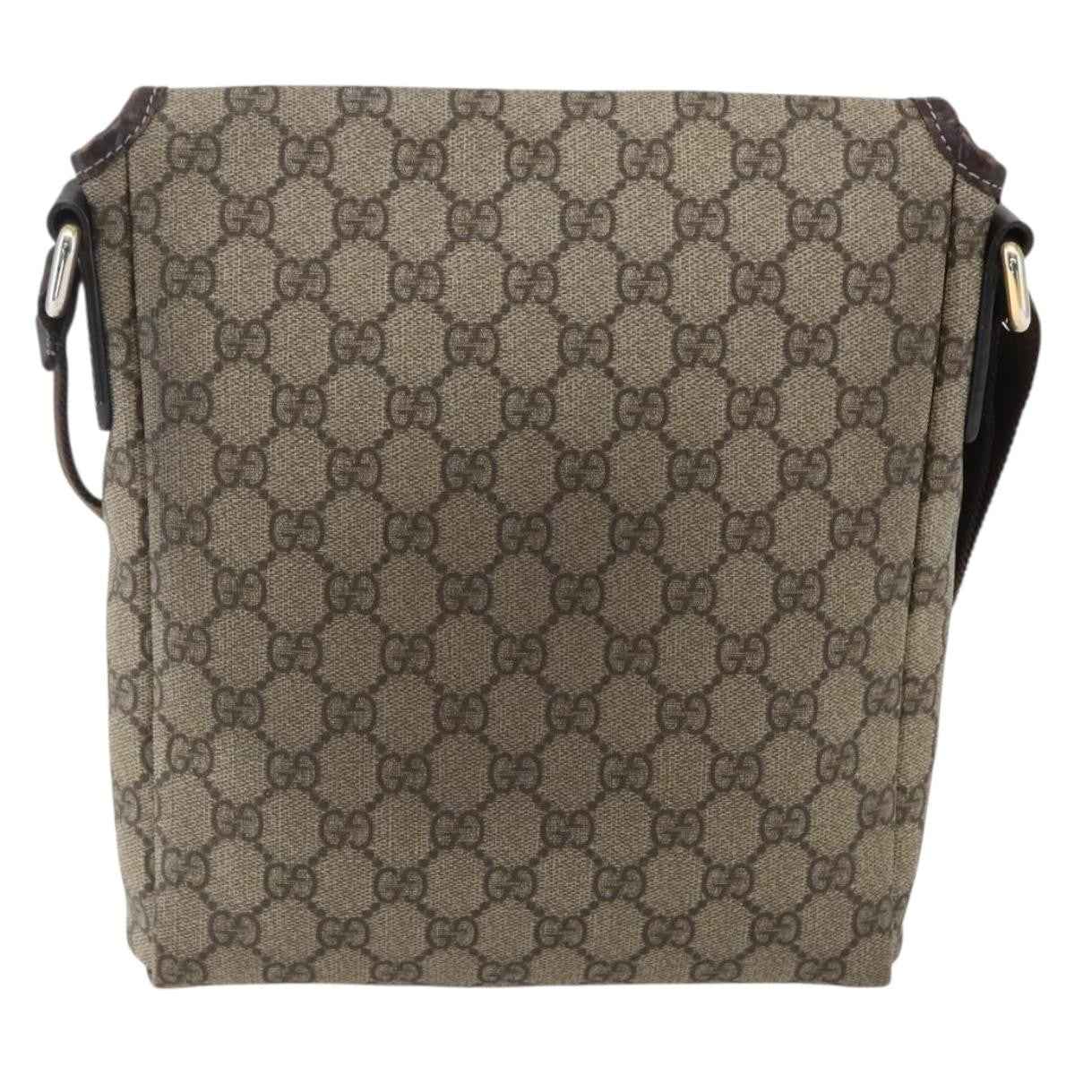 Gucci Flap Messenger Gg Coated Canvas Beige Canvas Shoulder Bag Bag (Pre-Owned)