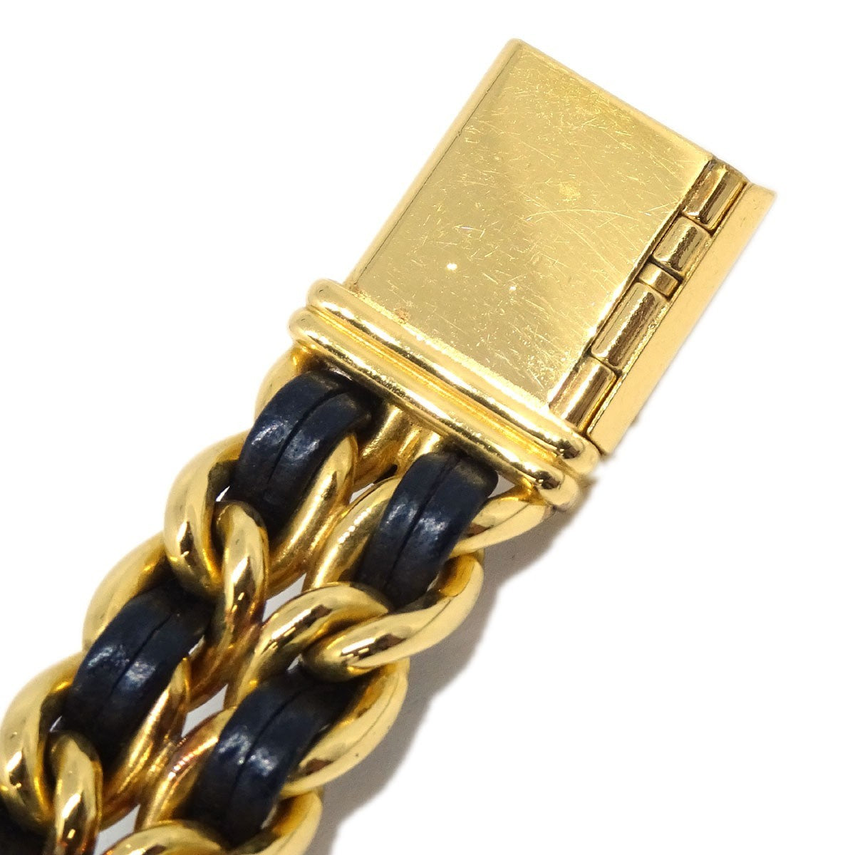 Chanel Premiere Rock Quartz Plated Metal And Leather Watch (Pre-Owned)