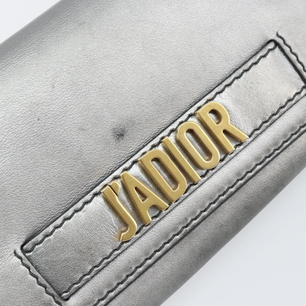 Christian Dior J'adior Croisiere Chain Leather Silver Leather Clutche & Pouche Bag (Pre-Owned)