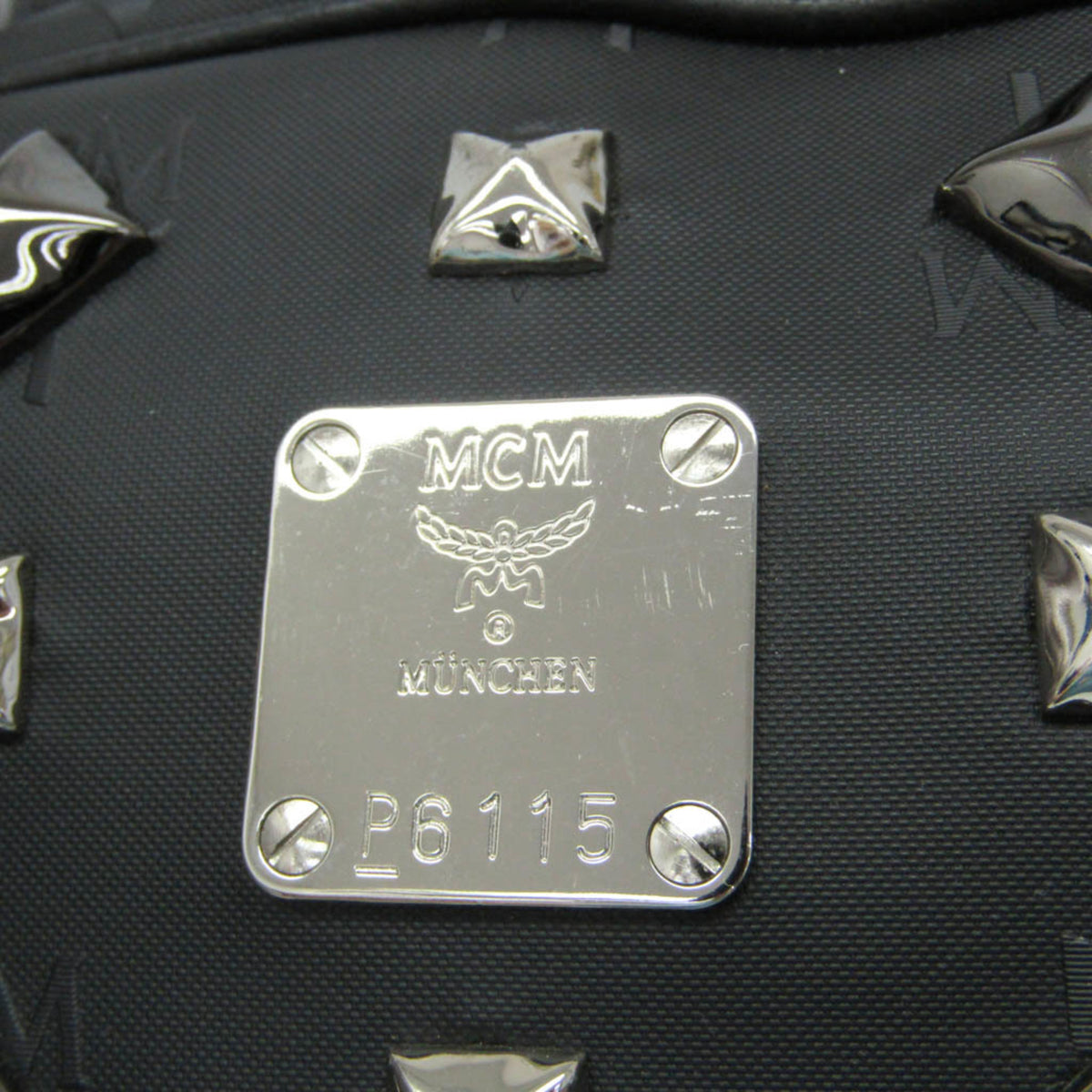 MCM Visetos Canvas Black Canvas Backpack Bag (Pre-Owned)
