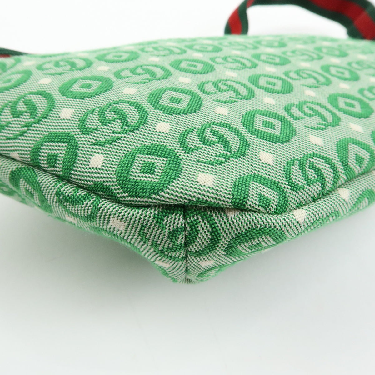 Gucci Children's Belt Printed Gg Coated Canvas Green Canvas Handbag (Pre-Owned)