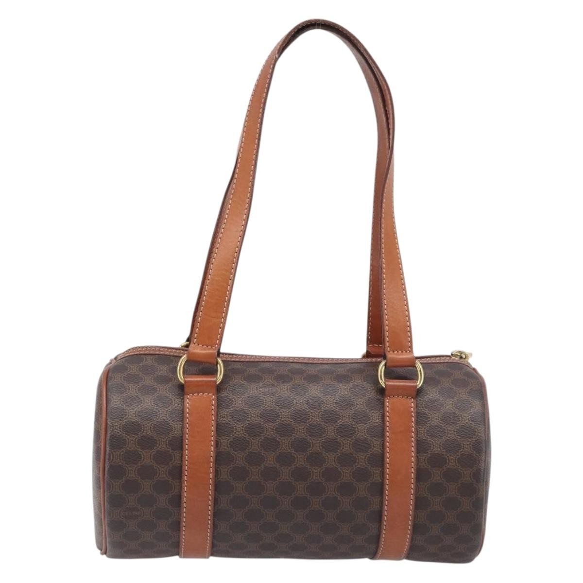 Celine Vintage Macadam Canvas And Leather Brown Pvc Handbag (Pre-Owned)