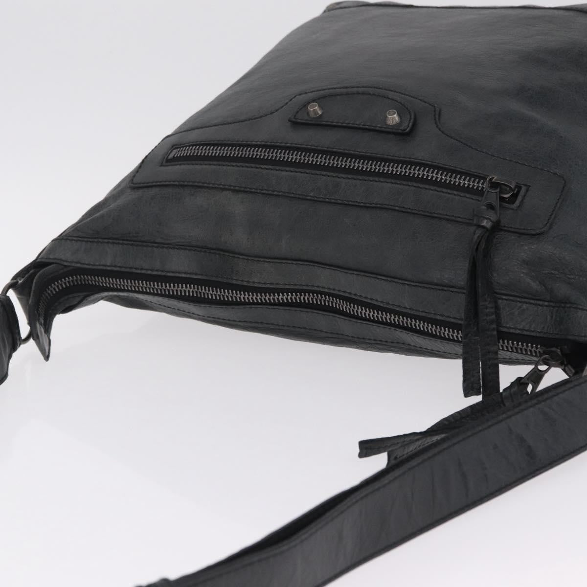 Balenciaga Arena Day Messenger Classic Studs Leather Black Leather Handbag (Pre-Owned)