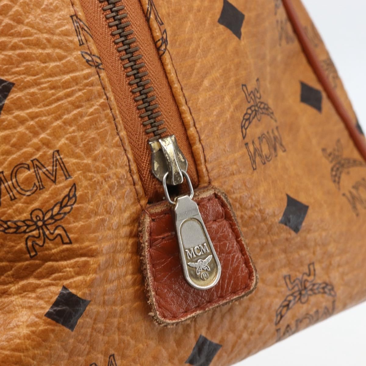MCM Visetos Logogramme Canvas And Leather Brown Canvas Travel Bag Bag (Pre-Owned)