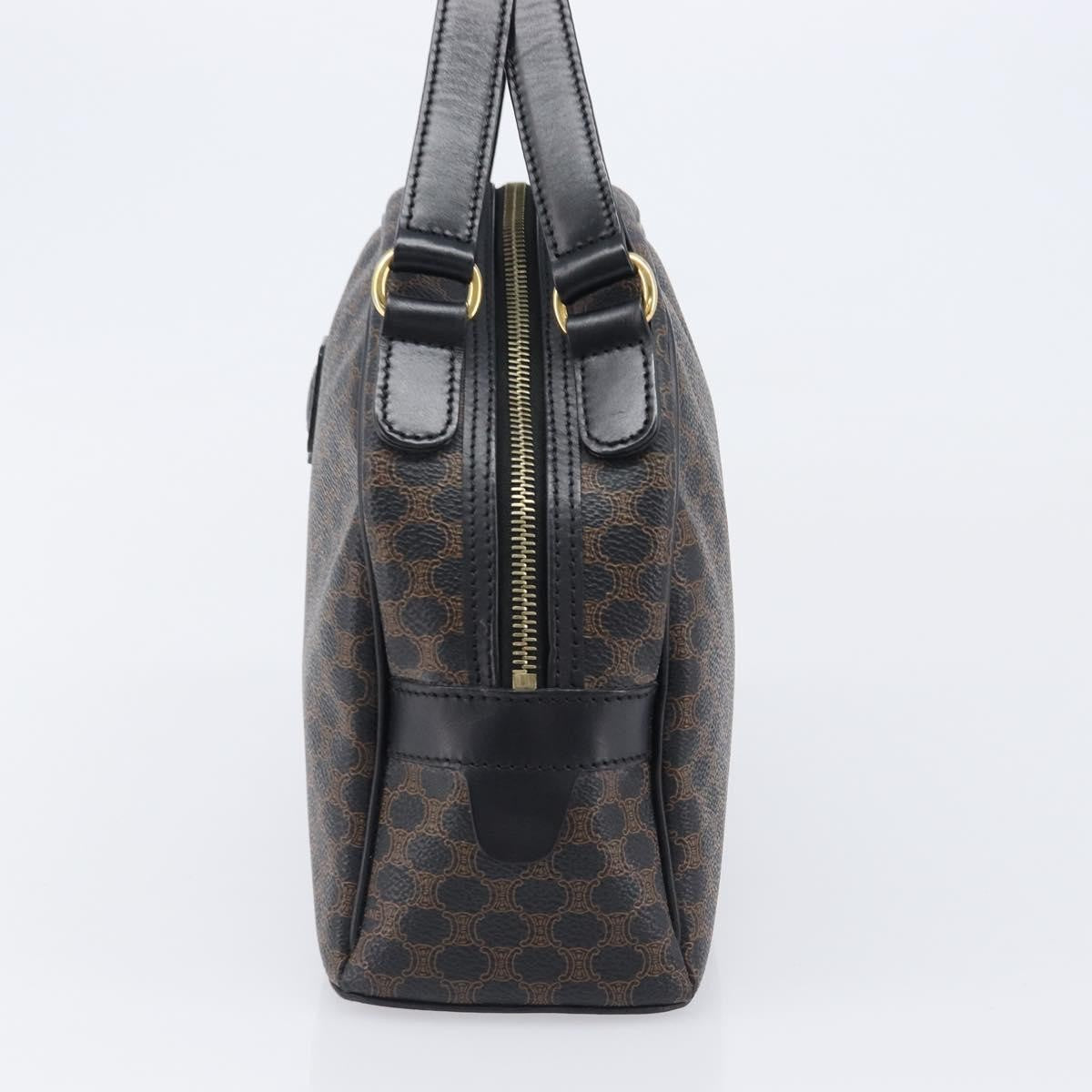 Celine Top Handle Leather Black Pvc Handbag (Pre-Owned)