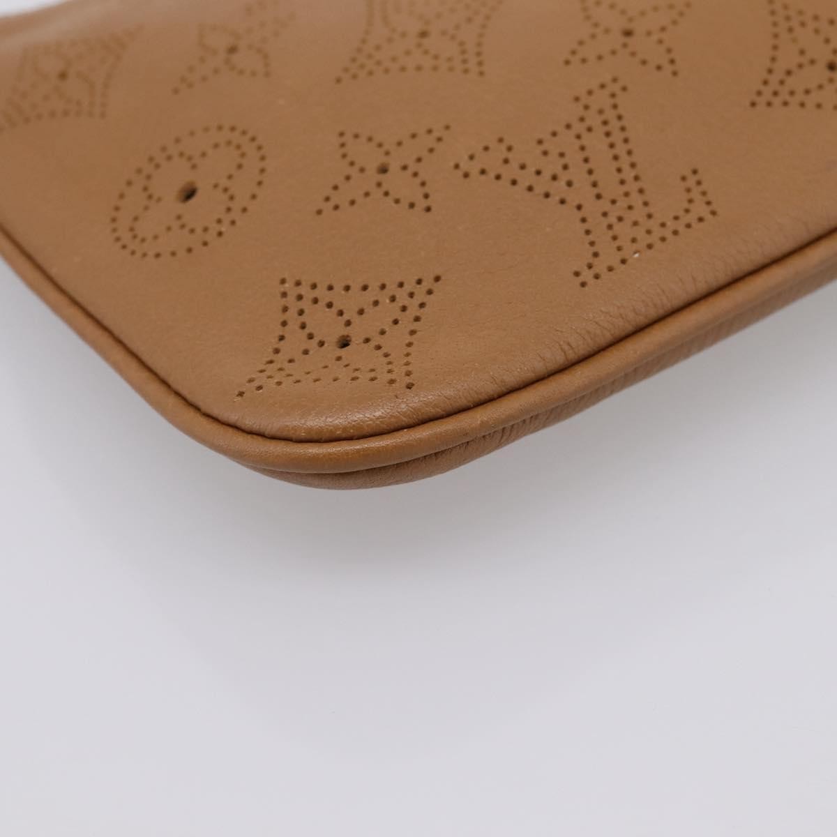 Louis Vuitton Selene Pochette Mahina Leather Camel Leather Clutche & Pouche Bag (Pre-Owned)