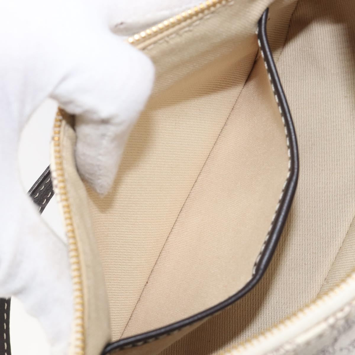Celine Triomphe Macadam Zip Shoulder Bag Canvas White Pvc Clutche & Pouche Bag (Pre-Owned)