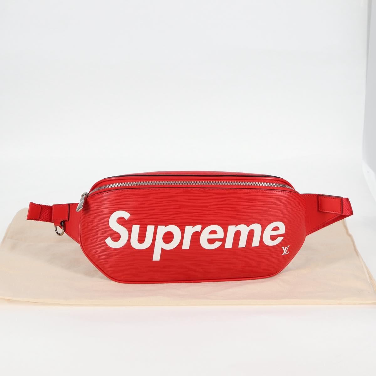 Louis Vuitton Louis Vuitton X Supreme Waist Epi Leather Red Leather Clutche & Pouche Bag (Pre-Owned)