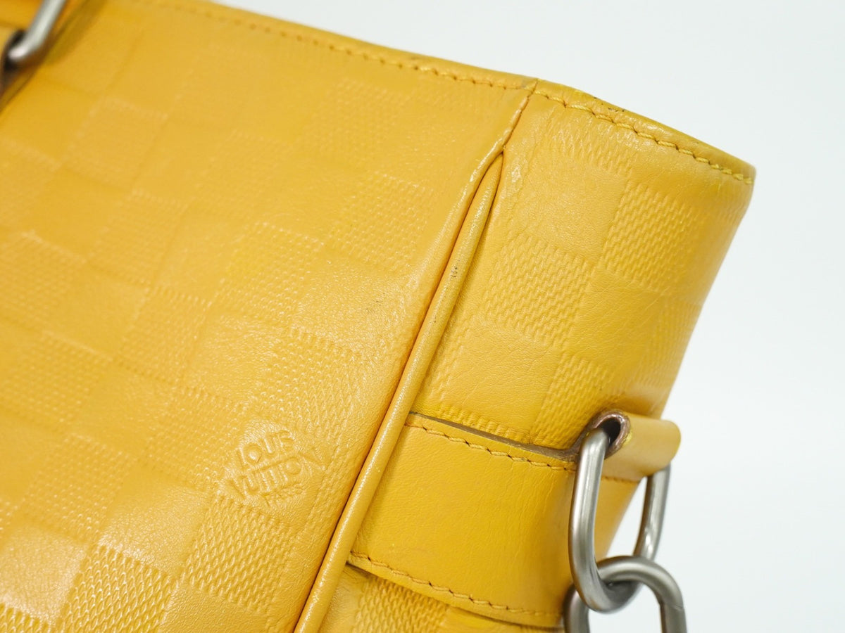 Louis Vuitton Tadao Damier Infini Leather Yellow Leather Handbag (Pre-Owned)