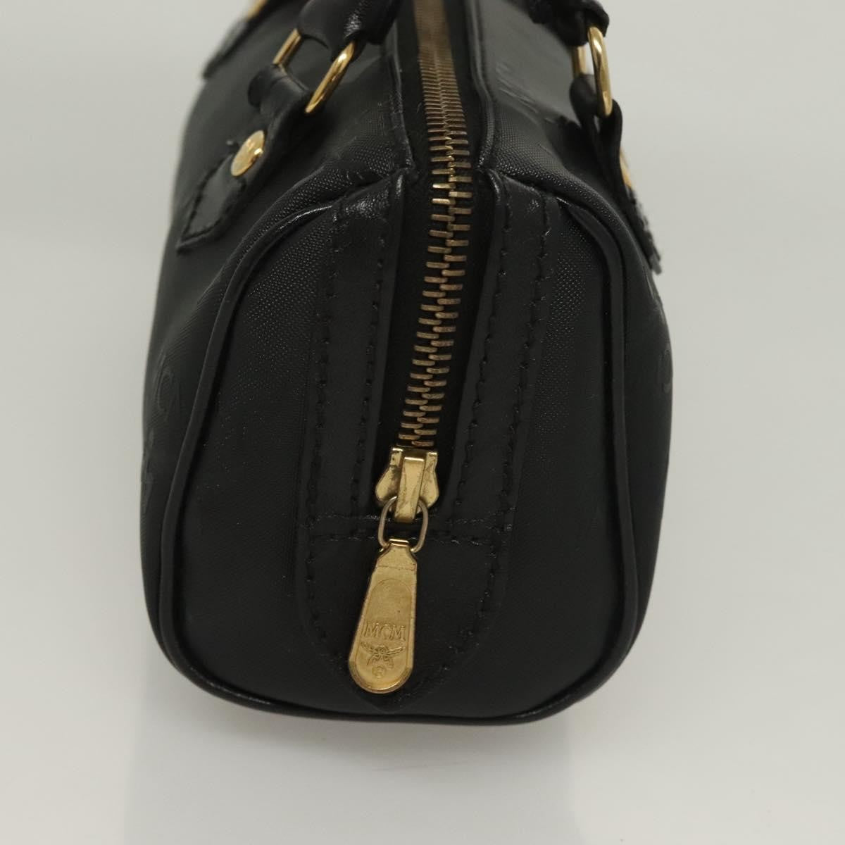 MCM Visetos Logogramme Canvas And Leather Black Canvas Handbag (Pre-Owned)