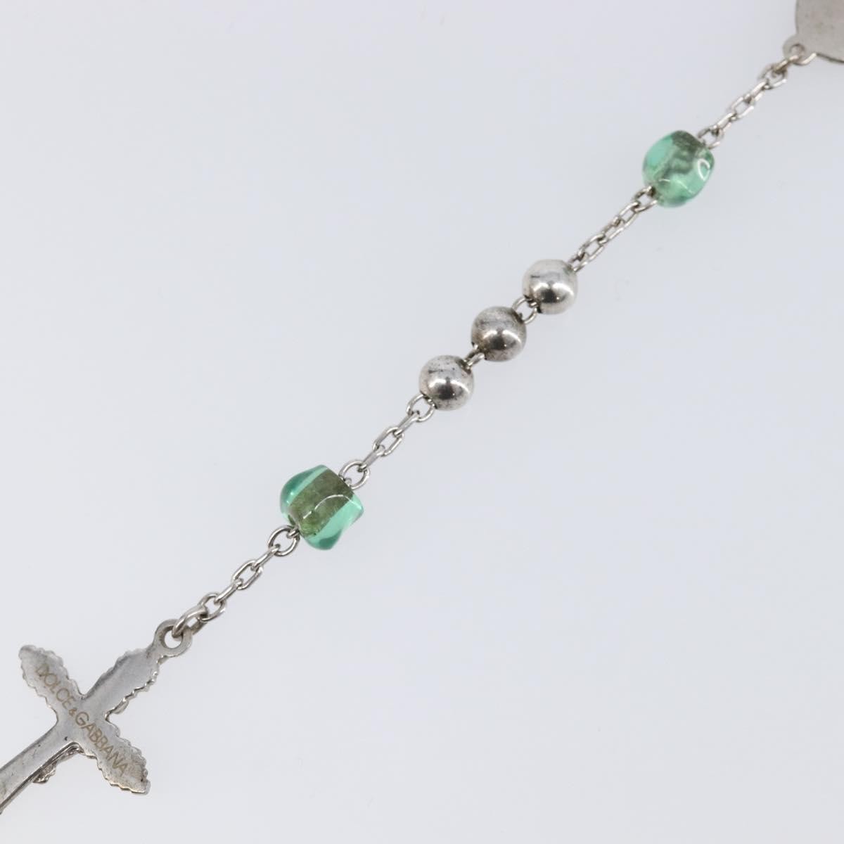 Dolce & Gabbana Cross Pendant Metal With Crystals, Enamel And Faux Pearls Silver Metal Necklace Jewelry (Pre-Owned)